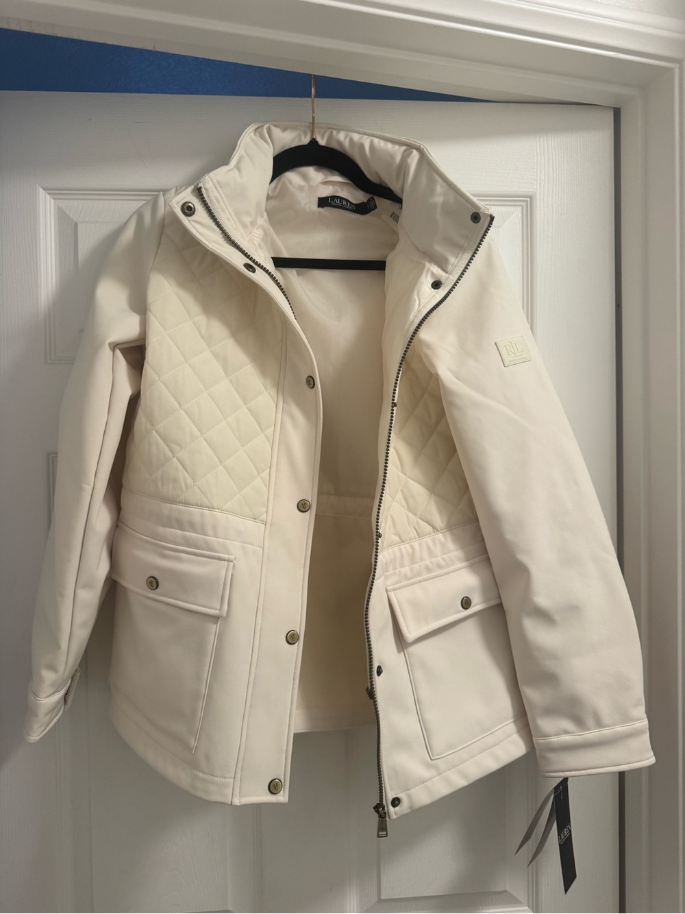 Ralph Lauren Quilted Front Cream Women's Jacket beige size small